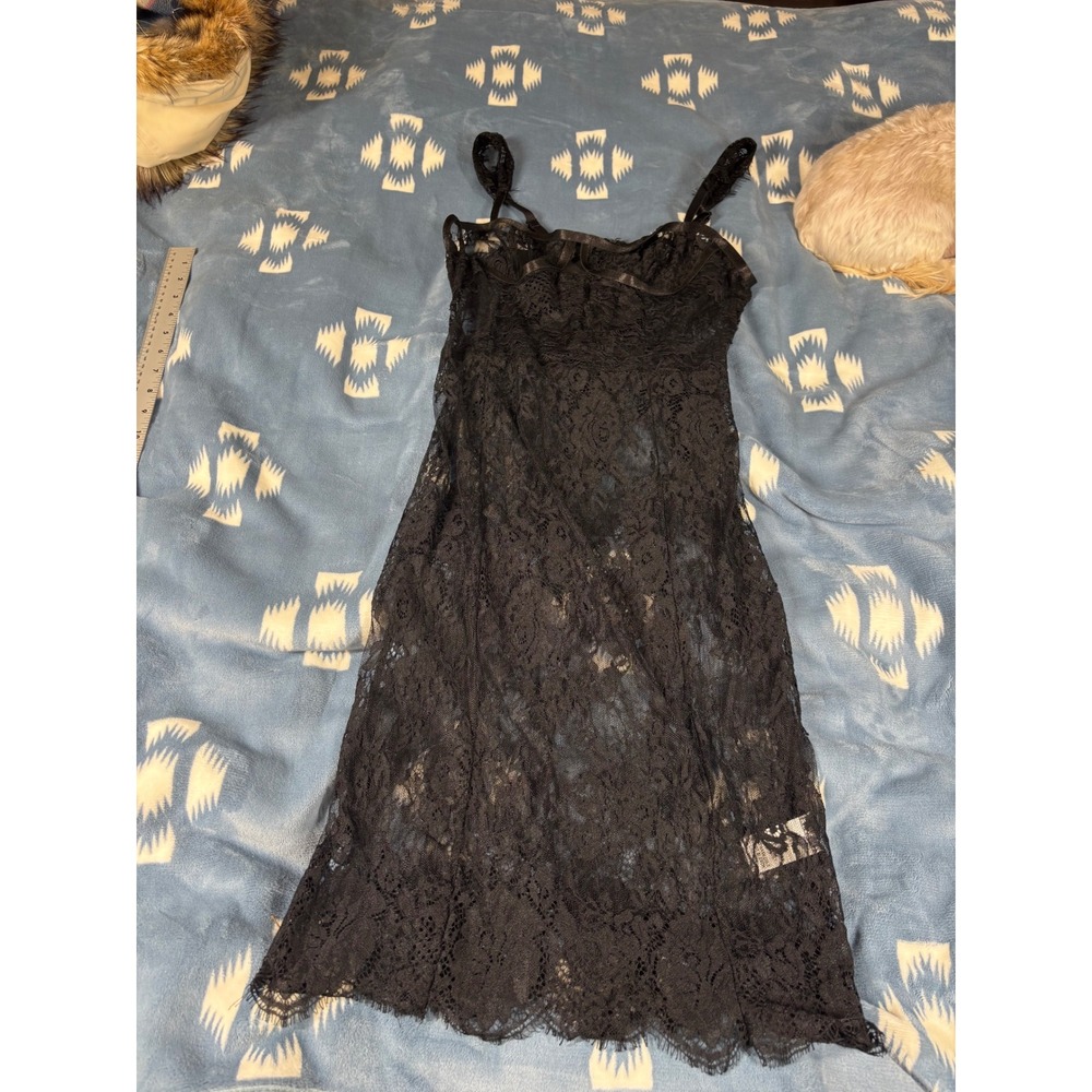 Fashion Nova Womens Black Floral Lace Underwire Mini Slip Dress Size Large 6867